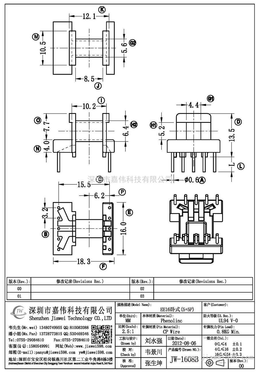 JW-1608B/EE16臥式(5+5P)