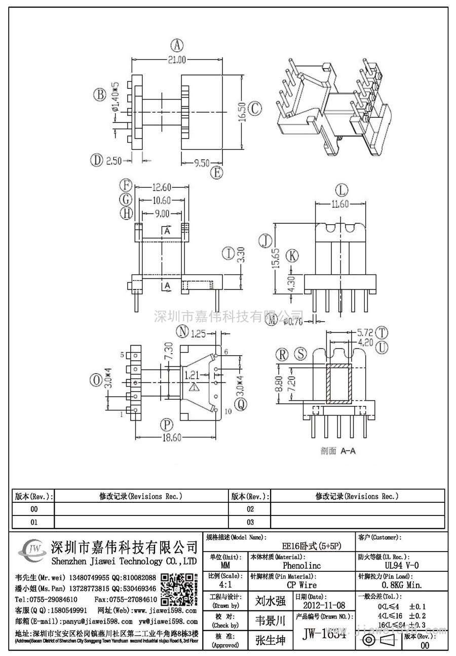 JW-1634/EE16臥式(5+5P)