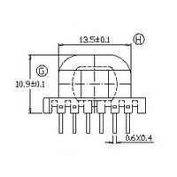 HX-EE19 EE19 四槽七字針彎腳臥式4+6針