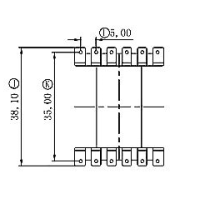 HXL-EE4207 EE42 EE4220七字針L腳臥式6+6針